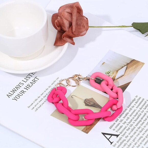 Acrylic Candy Chain Bracelet Colorful Link - Picture 3 of 6